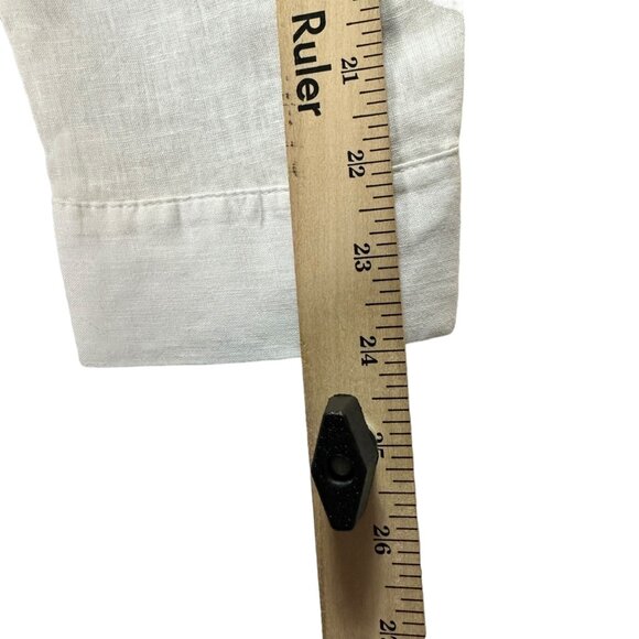 Christopher and Banks Top Womens Size Medium White Collar Button Down Semi Sheer - Picture 9 of 12